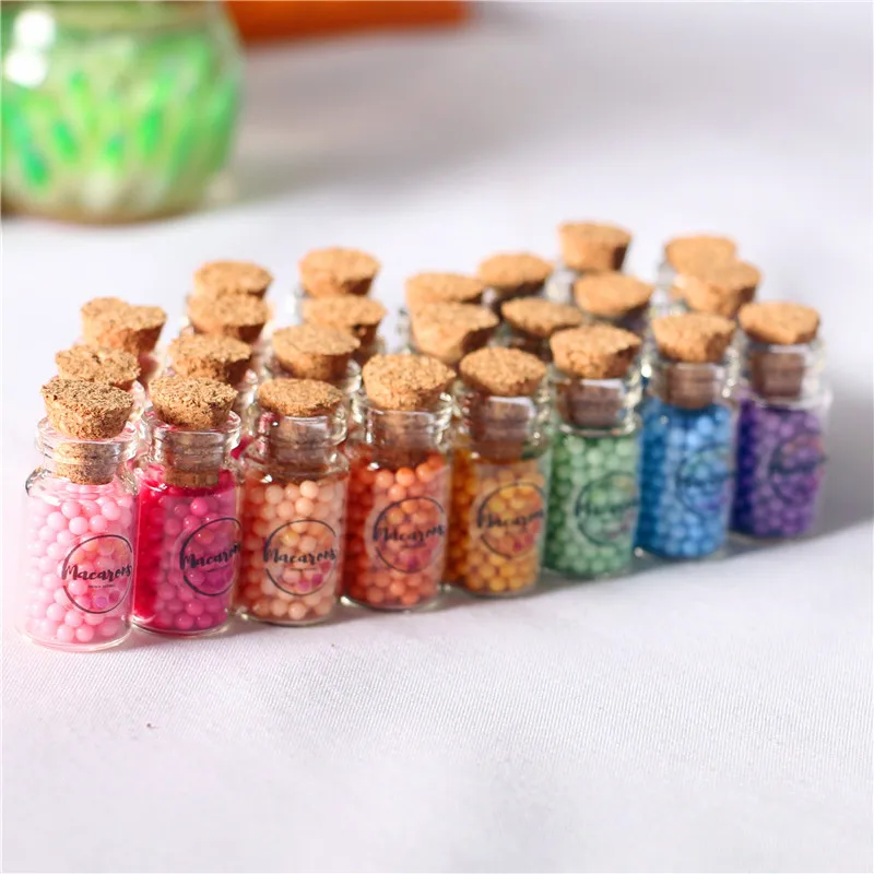 8pcs 1:12 Dollhouse Mini Macaroon Candy Jarminiature Model Small Cloth Dollhouse Scene BJD Accessories Food Decoration Scale