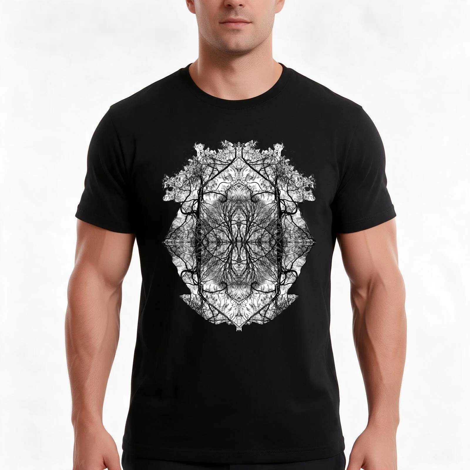 Tree Trance T-Shirt Summer Casual Cotton Tee Oversized Streetwear Tops Vintage Graphic Print Loose Fit Short Sleeve