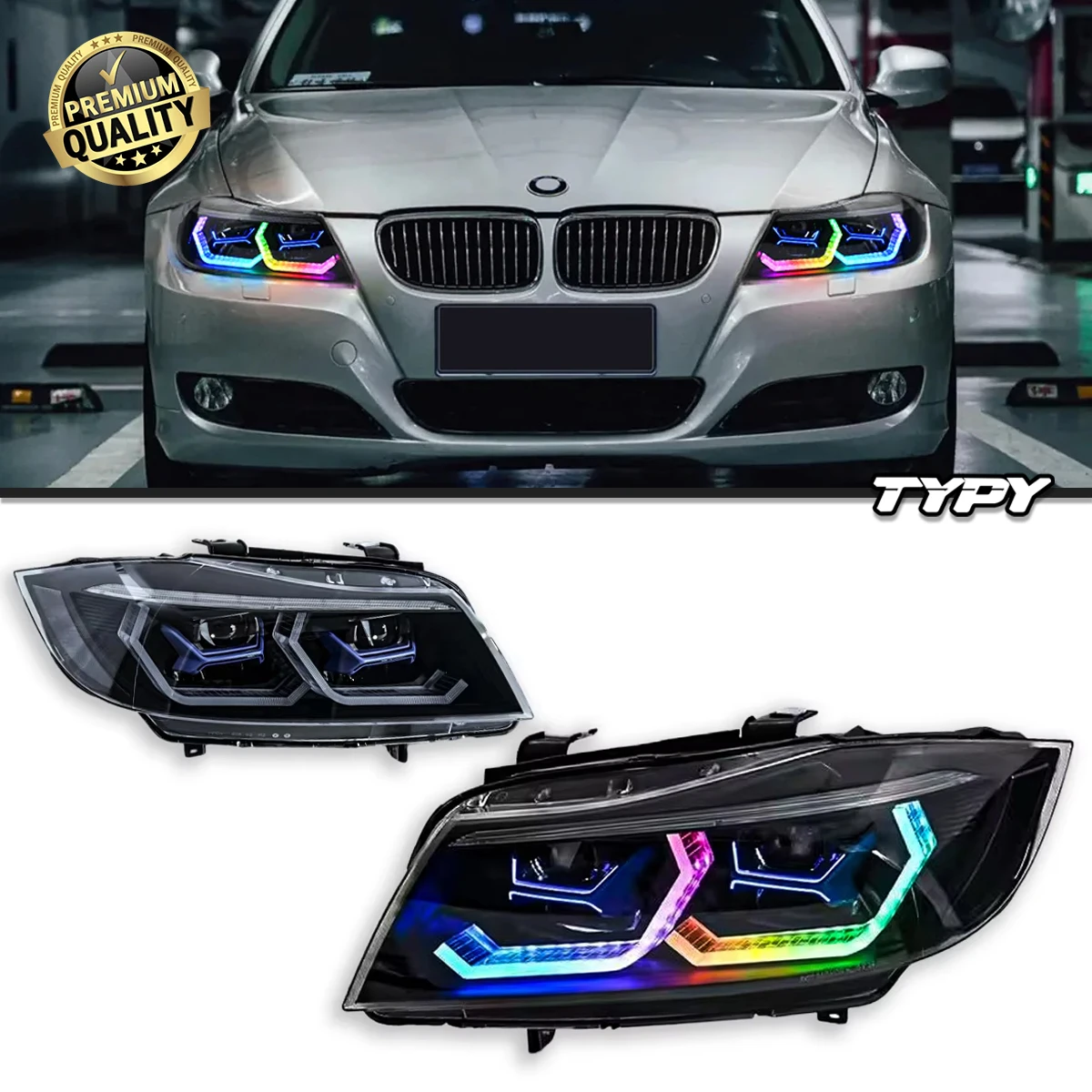 TYPY Luci Per Auto Per BMW Serie 3 2005-2012 E90 RGB Faro LED Proiettore lampada frontale Luce di marcia diurna Accessori Automotive