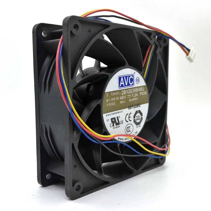 

120mm 48V Cooling Fan 12cm For AVC 2B12038B48U DC48v 1.30a 120x120x38MM 12cm 4Lines Inverter Cooling fan