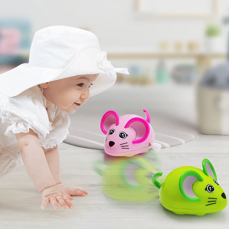 4 pçs brinquedo de mouse de corda engraçado para menino menina envolvente jogo educativo seguro e fácil de segurar para aniversário e favores de festa
