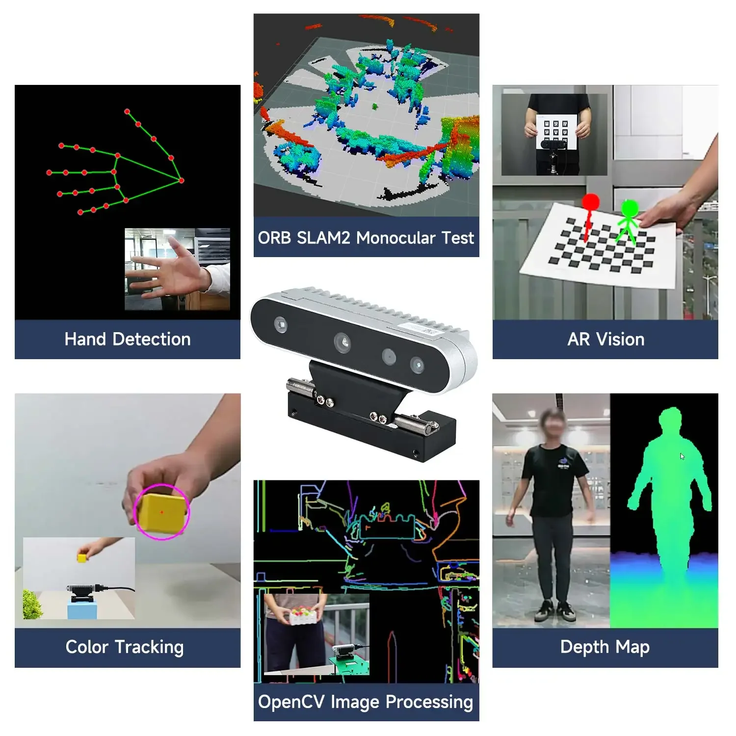 Usando tecnologia de imagem 3D com luz estruturada para obter imagens de profundidade, câmera de profundidade Angstrong Nuwa-HP60C