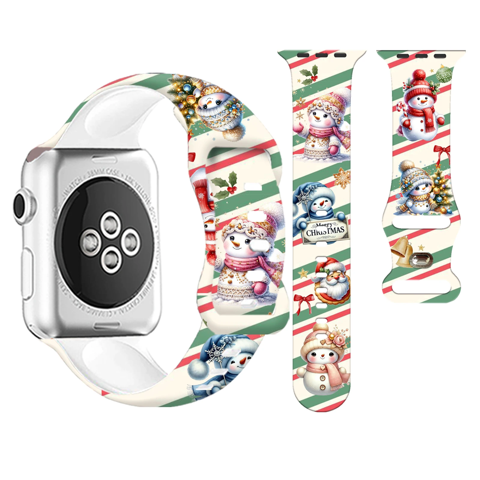Snowy Night, Cute stars Printed Strap for Apple Watch 46mm 45mm 42mm 40mm Watchband Replaceable Bracelet for iWatch 10 9 8 Band