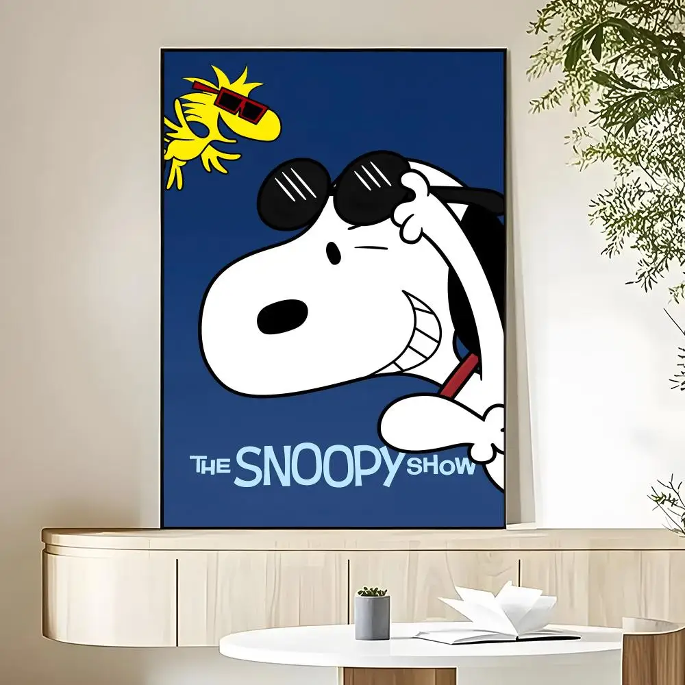 Cartoon Cute S-Snoopys Dog Poster HD Art Sticky Wall Waterproof Home Living Room Bedroom Bar Aesthetic Decoration