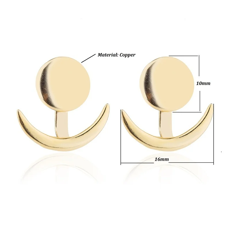 Korean Fashion Crescent Moon Earrings for Women Ear Studs Vintage Gold Silver Color Stud Earring Jewelry Gift Pendientes Mujer