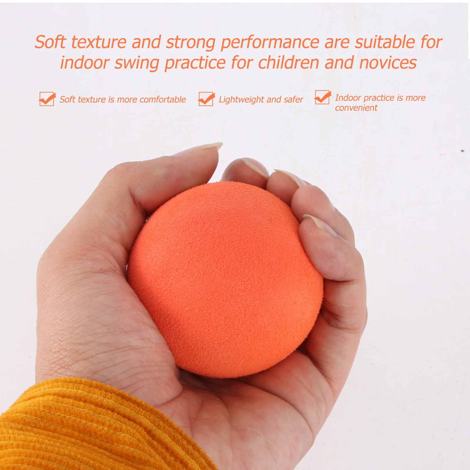 

5 Pcs 60mm Golf Soft EVA Synthetic Rubber Indoor Practice Training Lightweight Bright Color Portable for Kids