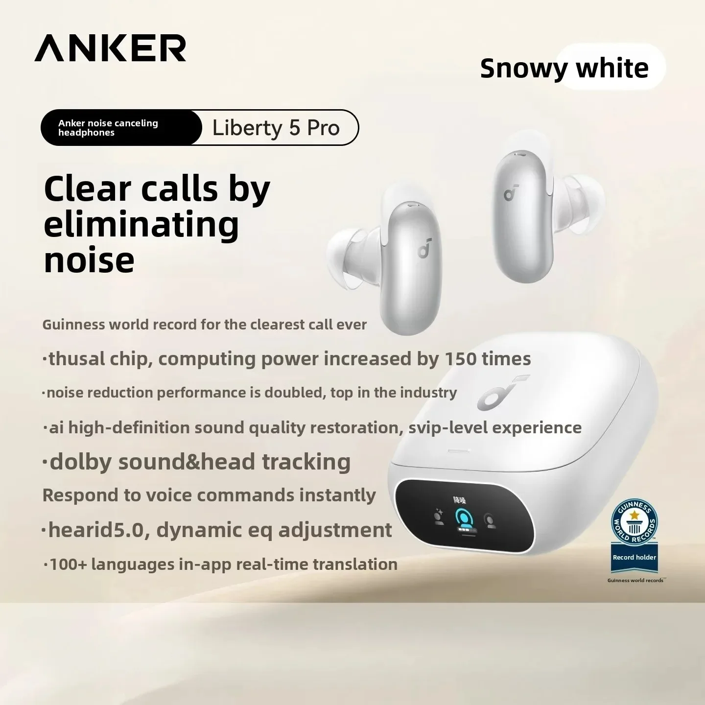 Anker Liberty 5 Pro MAX Wireless Earphones ANC4.0 Noise Cancelling