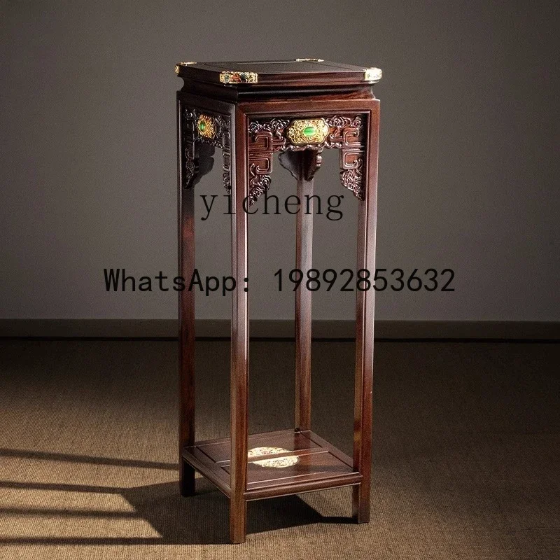 X6  Redwood Living Room Storage Rack Rosewood Chinese Style Flower Stand Storage Bonsai Rack Side Table