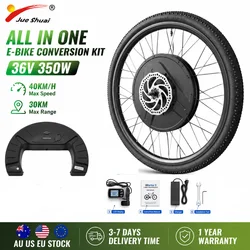E-Bike Conversion Kit 7.2 AH Battery 40km/H Max Speed ,30KM Max Speed Electric Bicycle Motor Kit Front Wheel with Tire Disc Brake APP/ LCD Display 36V 350W 26inch 27.5inch 700C 29 inch