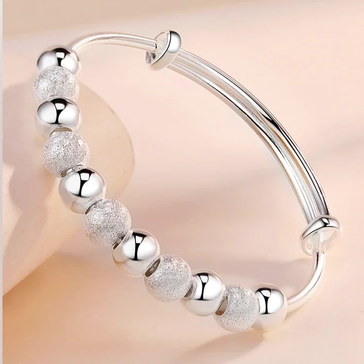 Charms 925 Sterling Silver Luxury Beads Bracelets For Women Fashion Designer Adjustable Ball Bangles Bracelet Wedding Jewelry