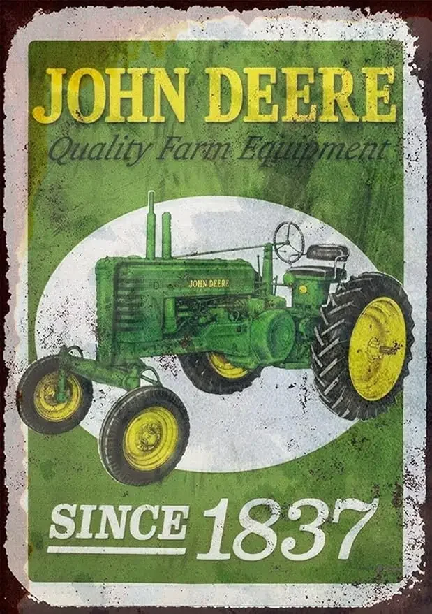 Tin Sign John Deere Metal Vintage Art Poster Plaque Garage Home Wall Decor