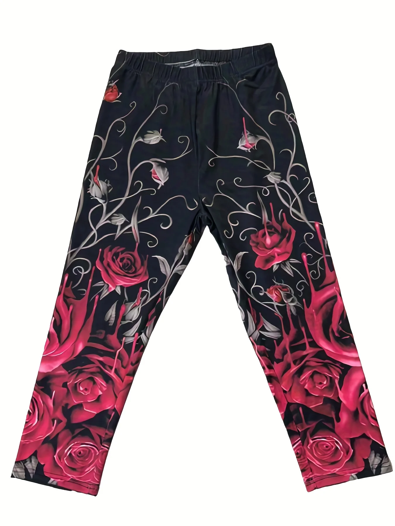 Plus Size 1XL-5XL Women Floral Printed Casual Capris Leggings Fashion Home Leggings Yoga Pants for Women