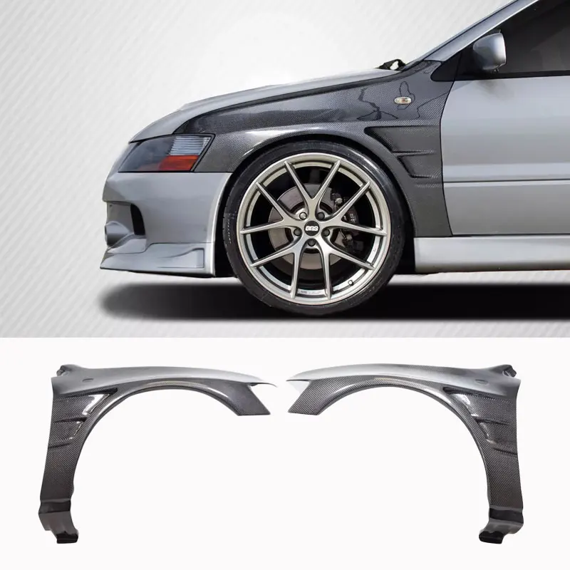 

For 03-06 Mitsubishi Lancer Evo 8 9 Carbon Fiber C-Speed Front mudguard 2PC Lancer mudguard Flare