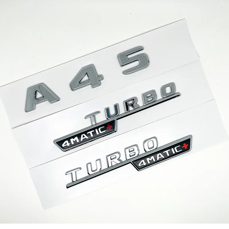 ثلاثية الأبعاد ABS أسود A45S شعار توربو 4MATIC شارة سيارة الخلفية ستار ملصق جذع AMG شعار لمرسيدس بنز A 45S AMG W177 اكسسوارات