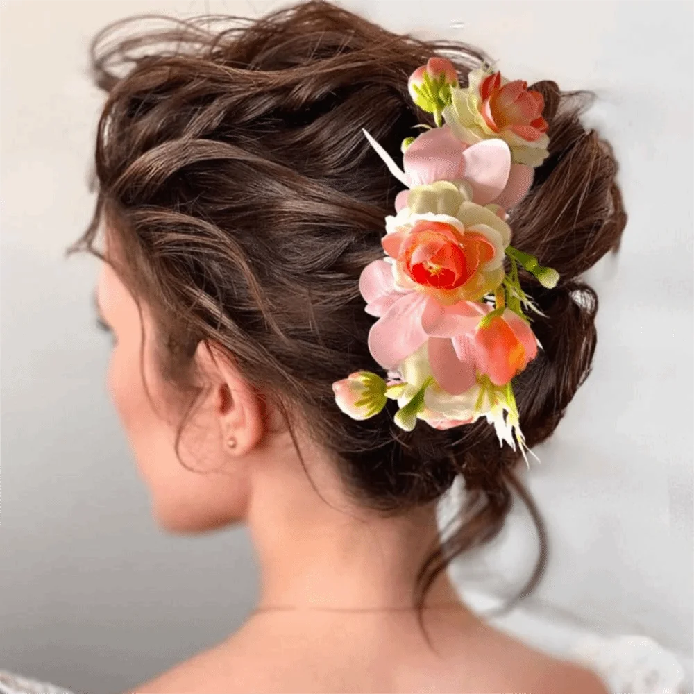 

Sweet Flower Hair Comb Bohemian Ethnic Style Thailand Flower Hairpin Hair Clip Fixed Combs Wedding Bride Accessories Girls