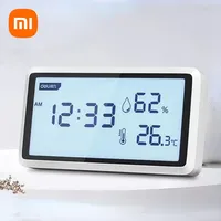 Xiaomi Deli Electronic Thermometer Hygrometer Weather Station High Precision with Table Clock Function Mini Thermometer LCD Tool