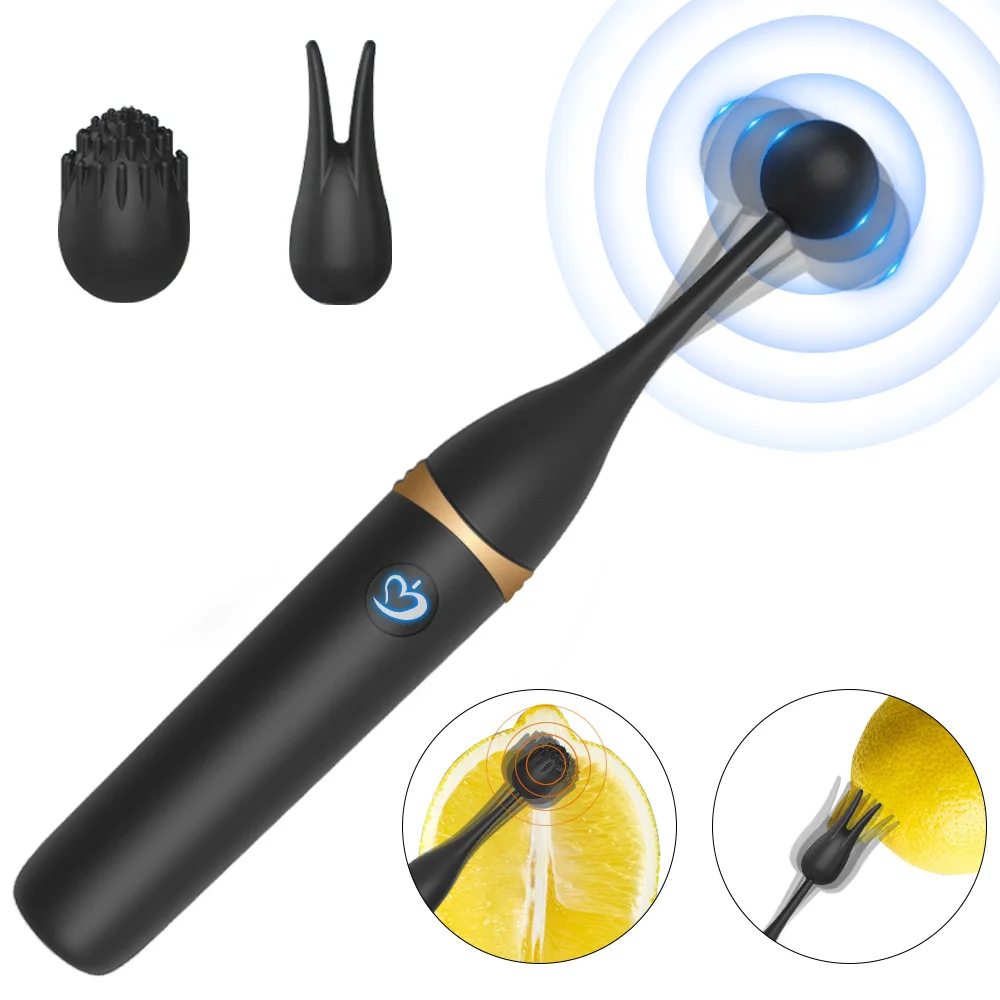Clitoral Vibrator Female Clit G-Spot Dildo Nipple Stimulator Personal Massager Stick Wand Sex Toys for Women 3 Caps Replaceable