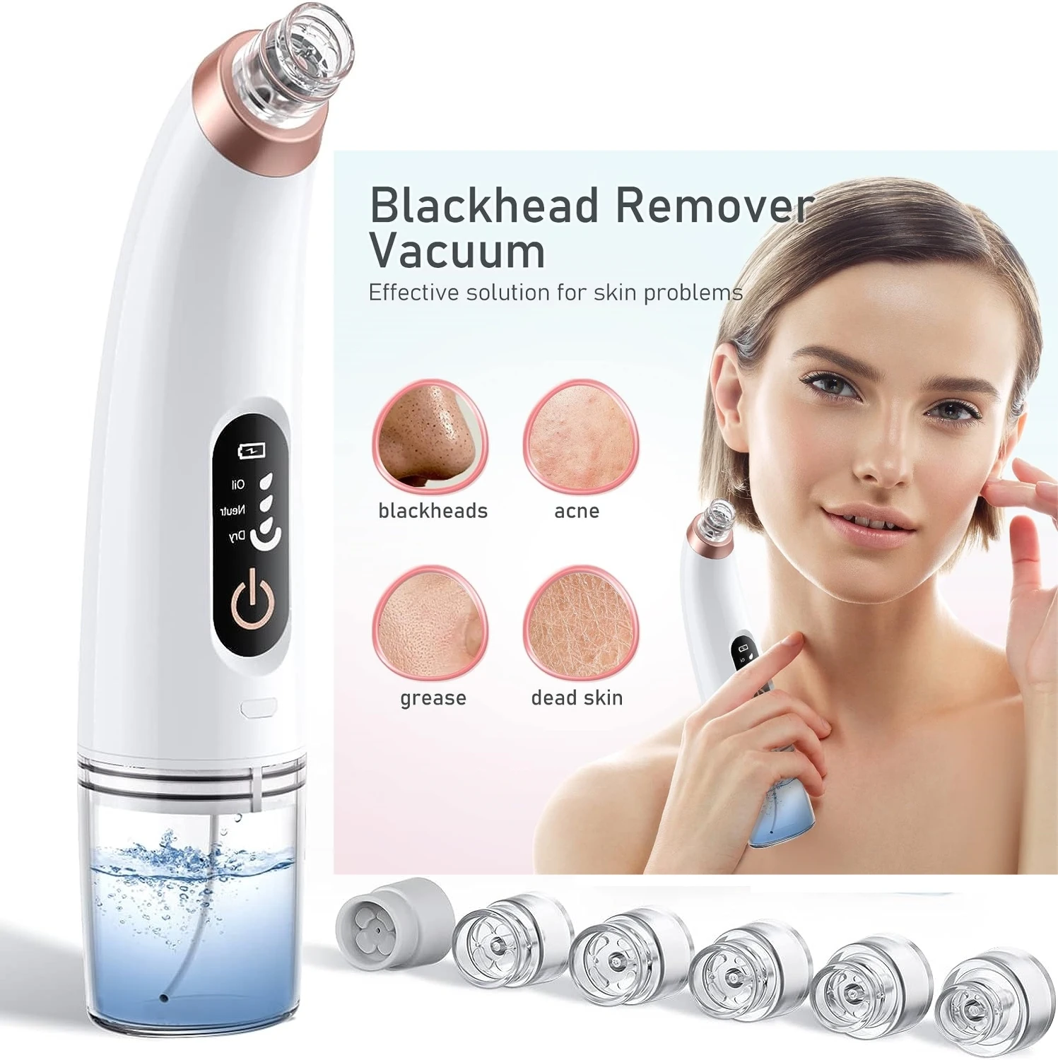 2026 Upgraded Blackhead Remover Pore Vacuum,Upgraded Facial Pore Cleaner,USB Rechargeable Blackhead Vacuum Kit for Women & Men