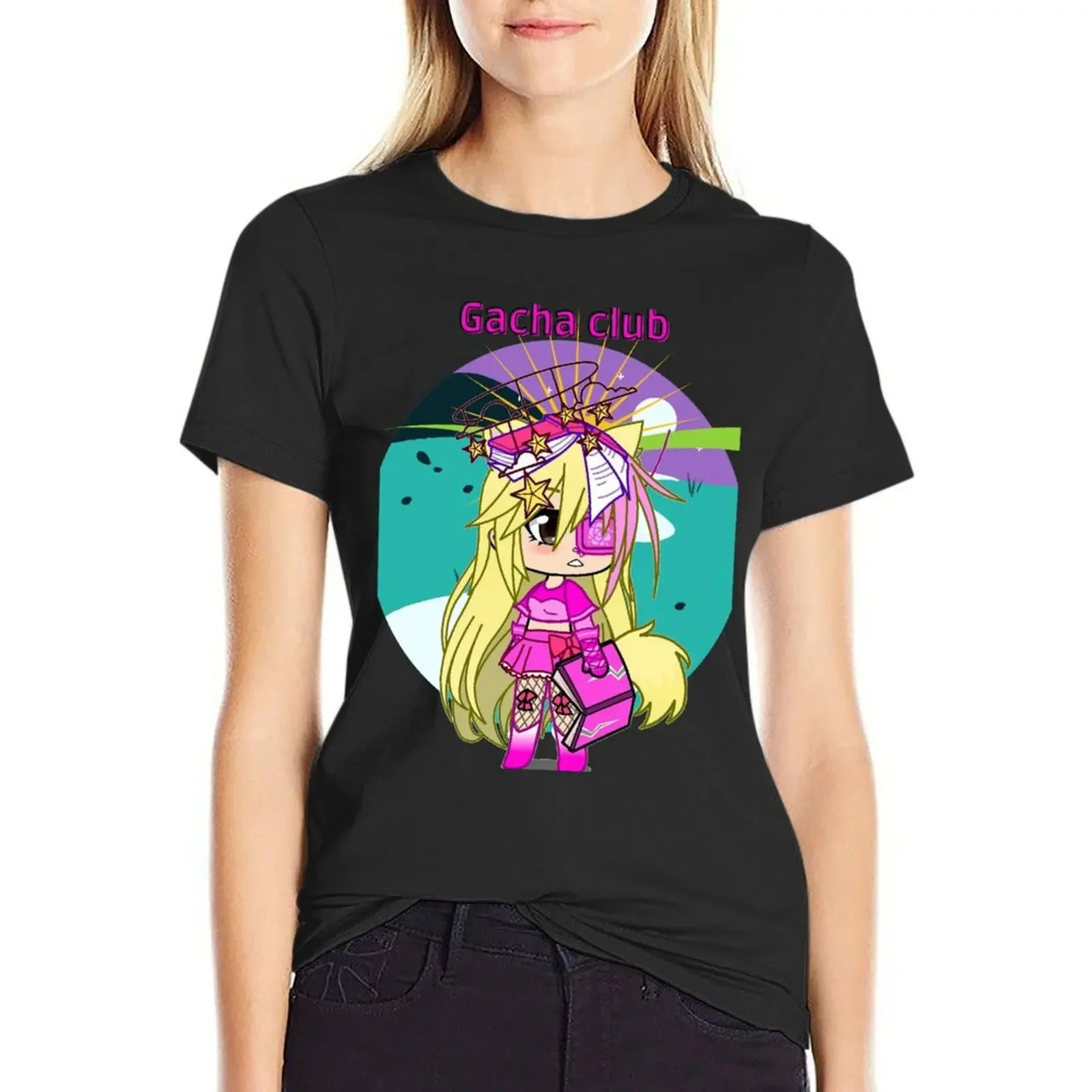 

Beautiful girl Gacha club girl games. T-Shirt female graphics plus sizes lady clothes t-shirt dress for Women plus size sexy