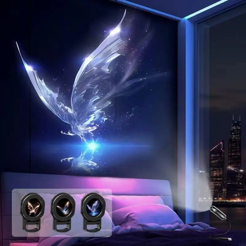 Butterfly Projection Lamp with Flexible Cable USB-A Connection Projector Light