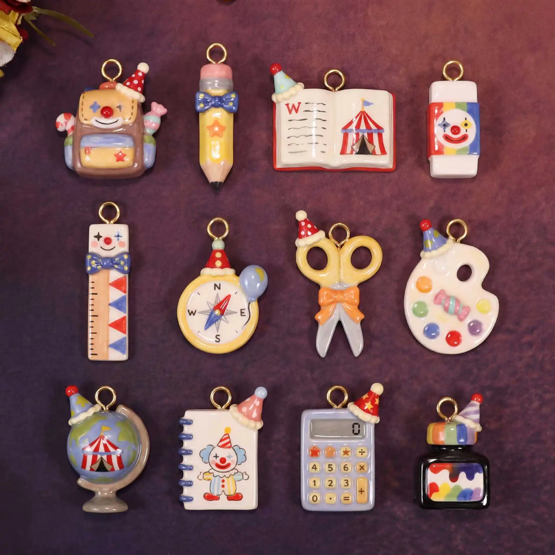 New Fashion and Popular Amusement Park Series Carousel Game Console DIY Pendant Charms for Jewelry