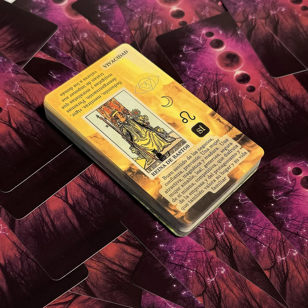 Significato sulle carte Mazzo di tarocchi versione spagnola inglese con spirito di Wondering invertito Tempo di avventura occulta Gioco da tavolo Bomboniere