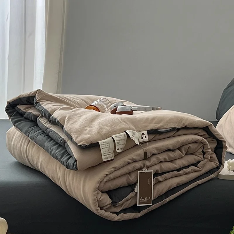 

Утолщенное одеяло из соевого волокна, одеяло для кондиционера, простое универсальное одеяло для весны, осени и зимы, для беременных и младенцев