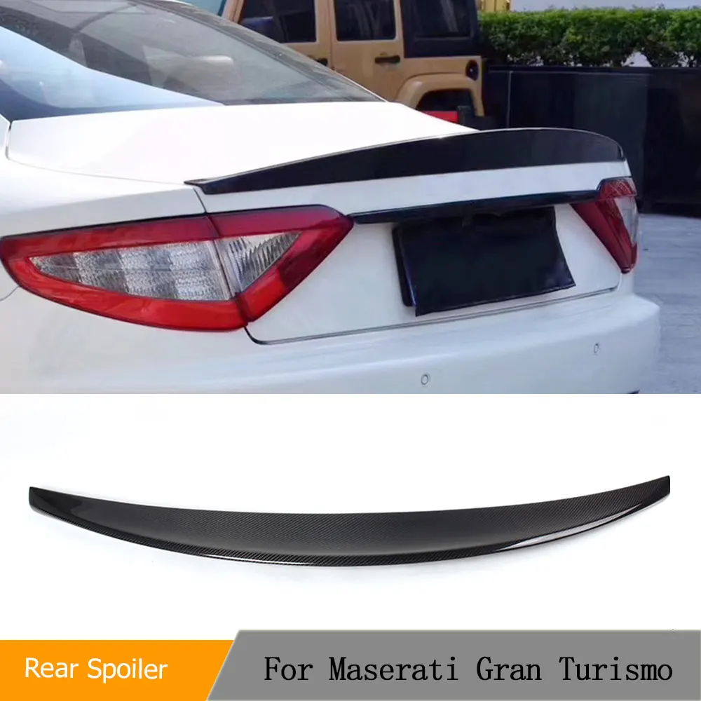 Carbon Fiber Rear Trunk Spoiler Wing for Maserati GT Gran Turismo Convertible 2-Door 2012-2014 Racing Boot Lid Wing Lip Spoiler