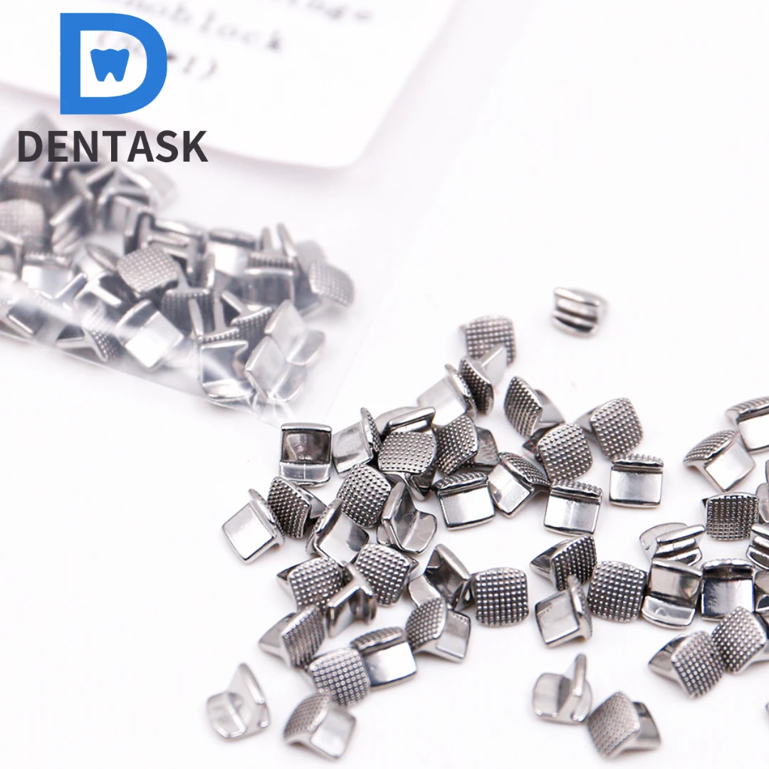 10pcs/bag DENTASK Fogászati orthodontic MIM monoblock falatot turbos Fém falatot Dugasz egységes Épületszárny Nyelv Szeliditő lingual spikes