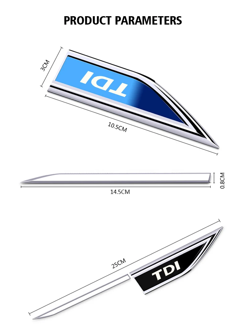 2 sztuki naklejki samochodowe ze stopu samochodu akcesoria do vw Volkswagen TDI TSI golf passat jetta kombi touareg tiguan polo amarok