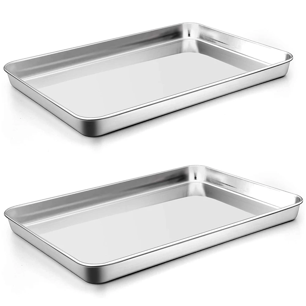 

Baking Cookie Sheet Set of 2, Stainless Steel Baking Sheets Pan Oven Tray, 16X12X1Inch, Mirror Finished & Easy