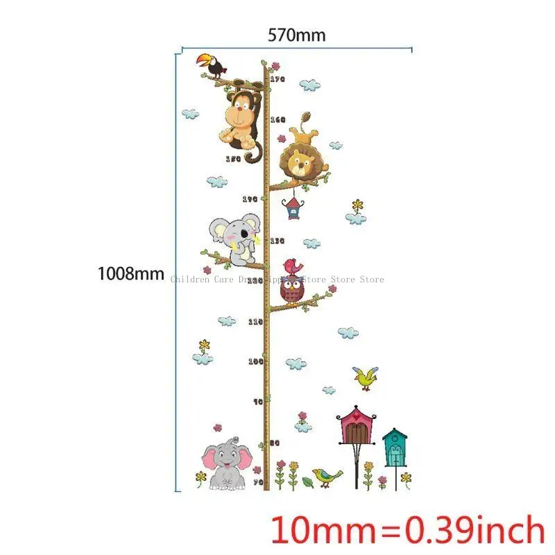 Chiều cao biểu đồ tăng trưởng tường nhãn dán trẻ tự dính vào trang trí phòng trẻ