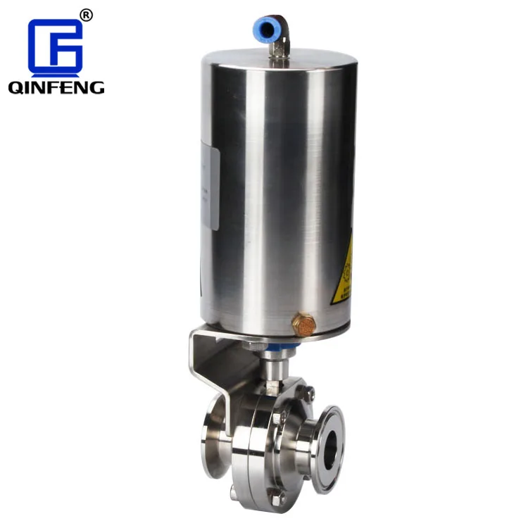 Good Price Pressure Relief Actuator Tri Clamp End SS304 Stainless Steel Pneumatic Sanitary Butterfly Valve