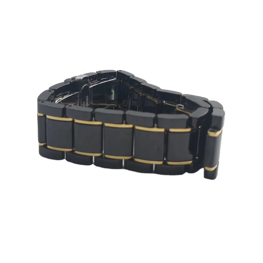 High Quality Watch Accessories Black Ceramic Watchband Bracelet Luxury Watch Strap 18mm 20mm 22mm 24mm Wholesale