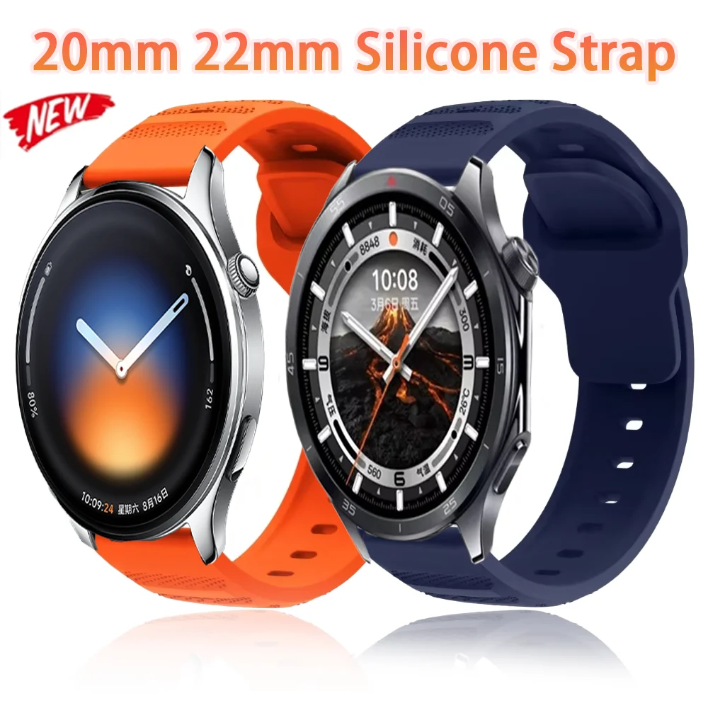 Silicone Strap 20mm 22mm for Xiaomi Watch 5 S5-S4-3 Band OPPO Watch 4 Pro X3 X2 S Bracelet OnePlus Watch Lite 4 3 2 2R Wristband