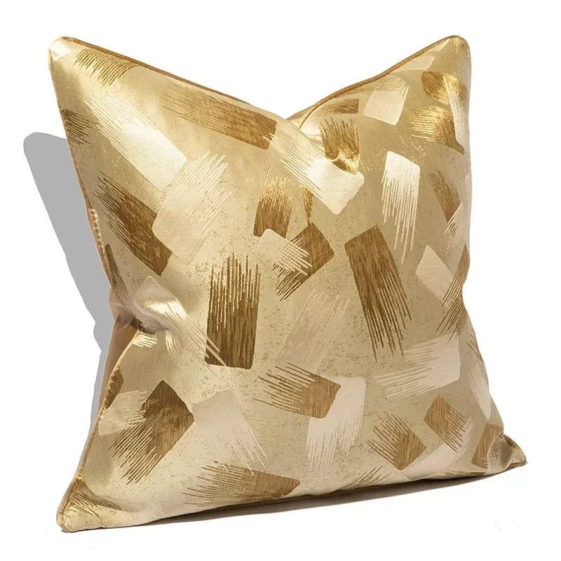 Luxury Golden Sofa Cushion Cover for Living Room Modern Gray Throw Pillowcase for Euro Decoration 20x20 Rectangle Pillow Cover