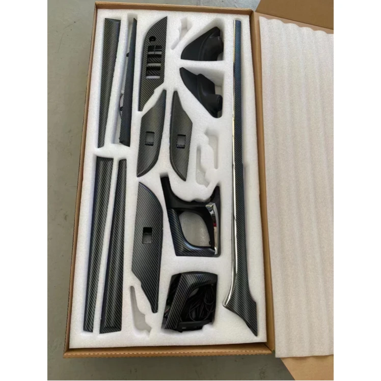 

LE-STAR Accessories Interior Kit Carbon Fiber Interior Door Panel Custom Car Ambient Light for Hilux Revo 2015-2016