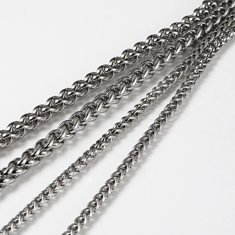 1meter Stainless Steel Necklace Basket Chain 3mm/4mm/5mm/6mm Keel Link Chain for Diy Jewelry Making Titanium Steel Bracelets