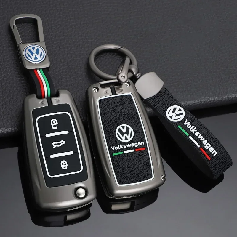 

2026 Hot Styling Mouldings For VOLKSWAGEN VW Zinc Alloy Silica Gel Car Key Case Cover For Volkswagen VW Polo Golf Passat Tiguan