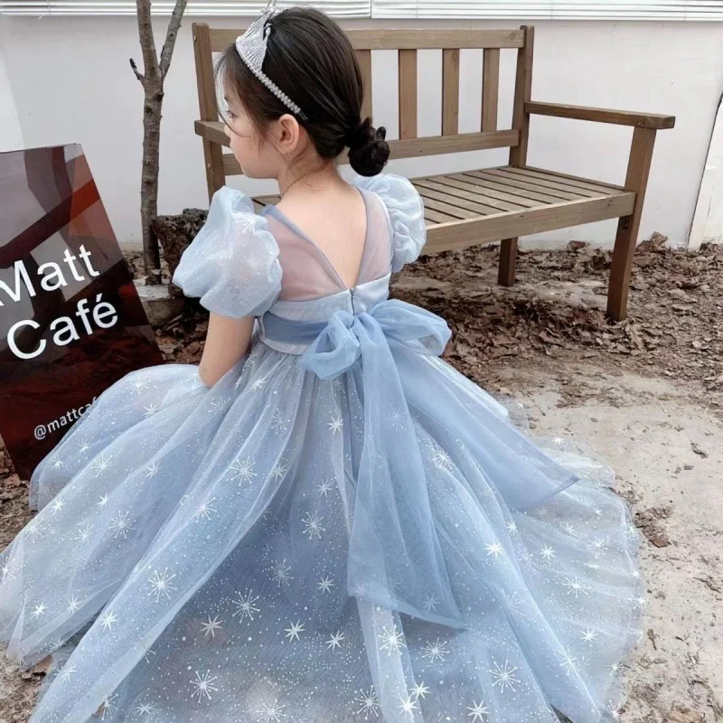 Girl Dress Kids Party Birthday Evening Gown Cotton 2024 Beautiful Spring Autumn High Quality Flower Girl Dress Children Clothing