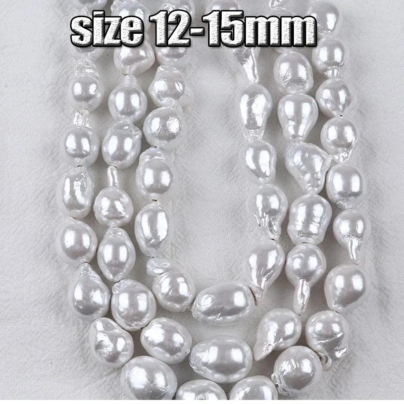 

12-15mm Big Cultured Baroque Freshwater Pearl Beads Jewelry Making Bead Jewelry Making DIY Necklace Bracelet Beads White 12-15mm