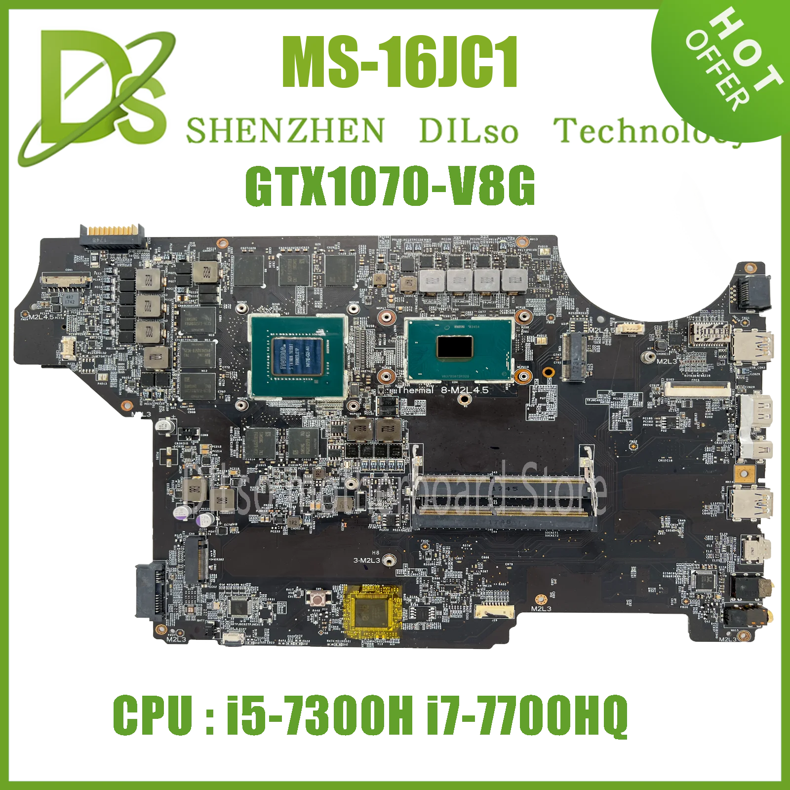 

MS-16JC1 Laptop Motherboard For MSI GE62MVR APACHE PRO (7TH GEN) GE62 GE72 GE62MVR 7RG MS-16JC GTX1070/V8G 100% Testd