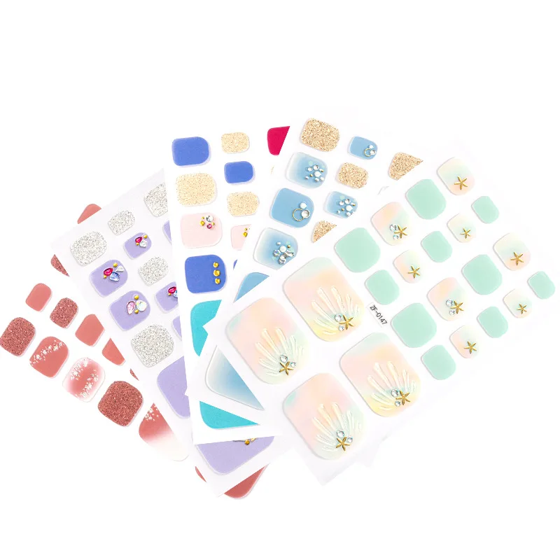 Top Nail Summer Shell 3D Drill Top Nail Top Nail Sticker Three-dimensional Colored Diamond Cute Girl White Waterproof Toe nailds