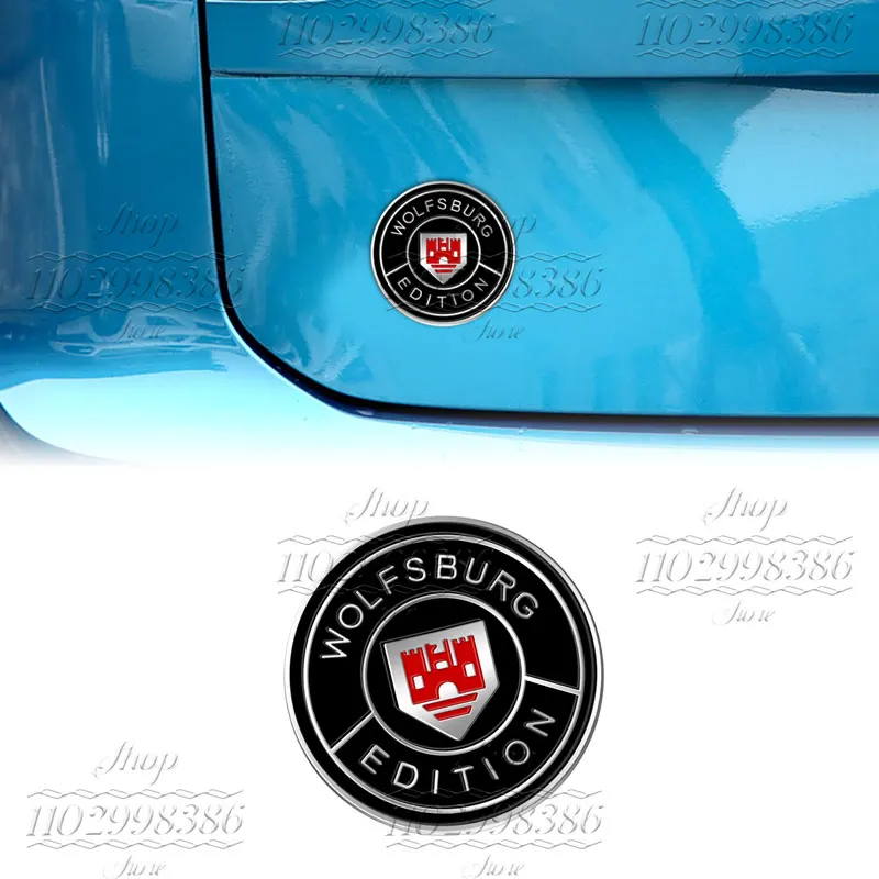 ثلاثية الأبعاد المعادن وولفسبورغ طبعة شعار الجبهة شواء شعار ملصق للجولف Mk5 VW باسات جيتا تيغوان بولو الخلفي الجذع الجانب الحاجز ديكور #2