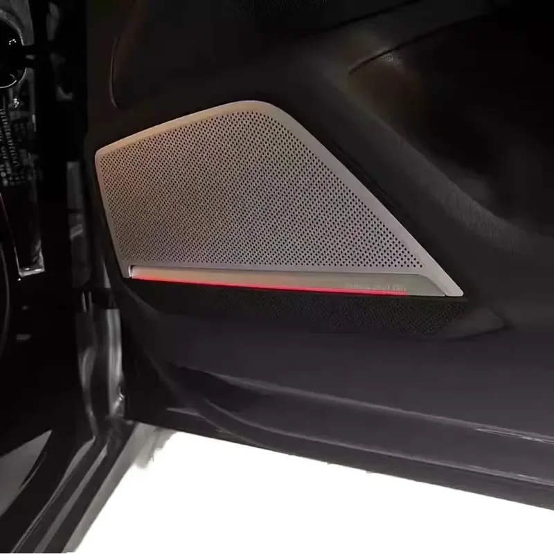2026 Latest Glowing Metal Speaker Cover for A6 LA7L Q5 Q7 Q8 with Sync Multi-Color Ambient Lighting Car Interior Trim Auto