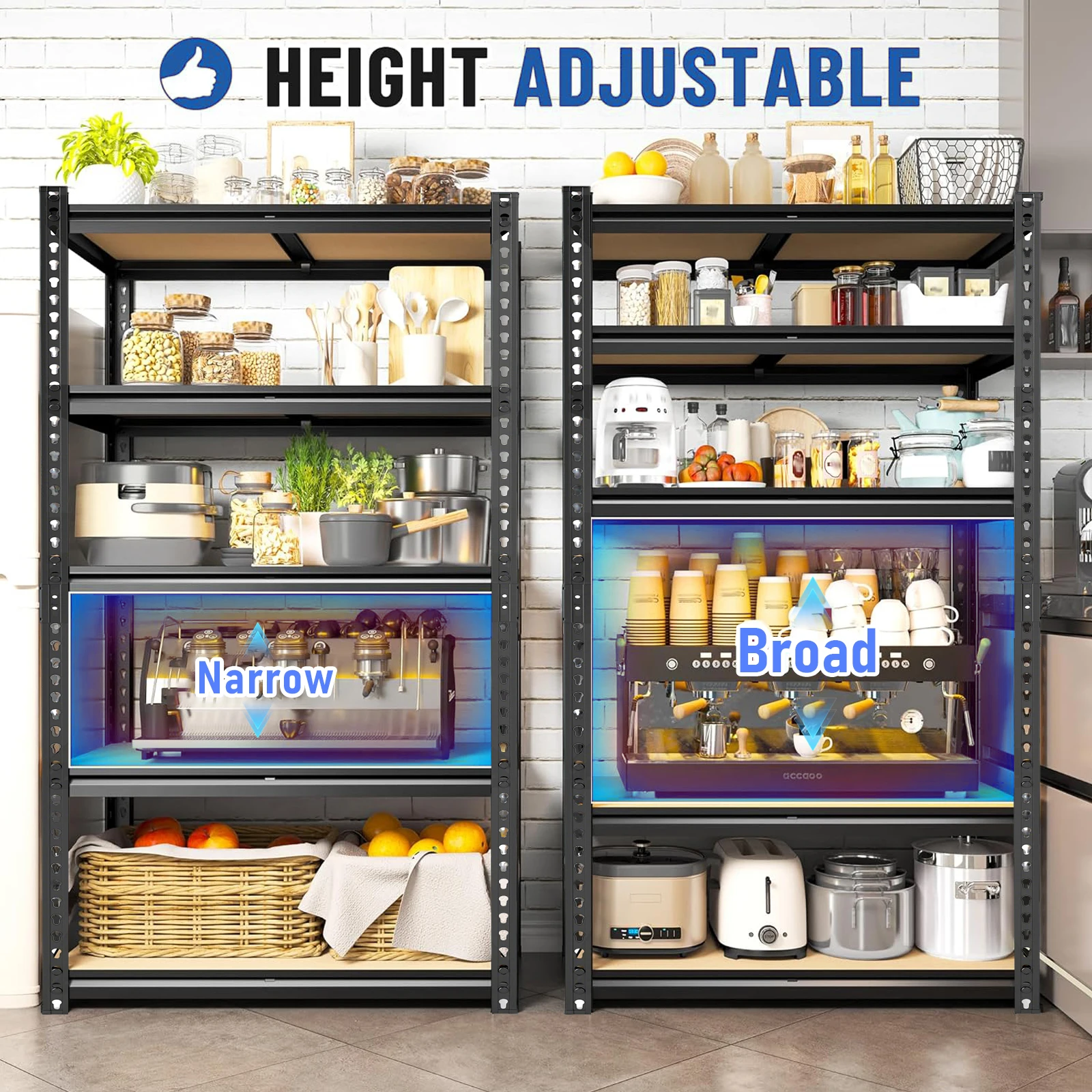 Heavy-Duty Industrial Metal Storage Shelves 72