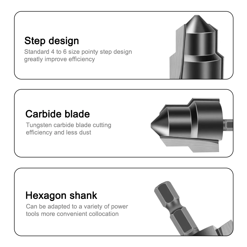 1-3Pcs PPR Lifting ,Tungsten Steel Blad Stepped Drill Bit, Hexagon Shank Water Pipe Connection Tool 20/25/32mm,full Open Process