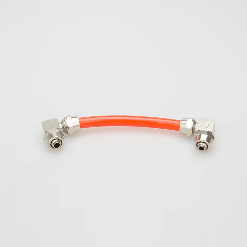 PV-4 6 8 10 12 14 16ミリメートルに1個銅ニッケルメッキクイックツイスト直角pv pneumaticl管継手肘二重接続
