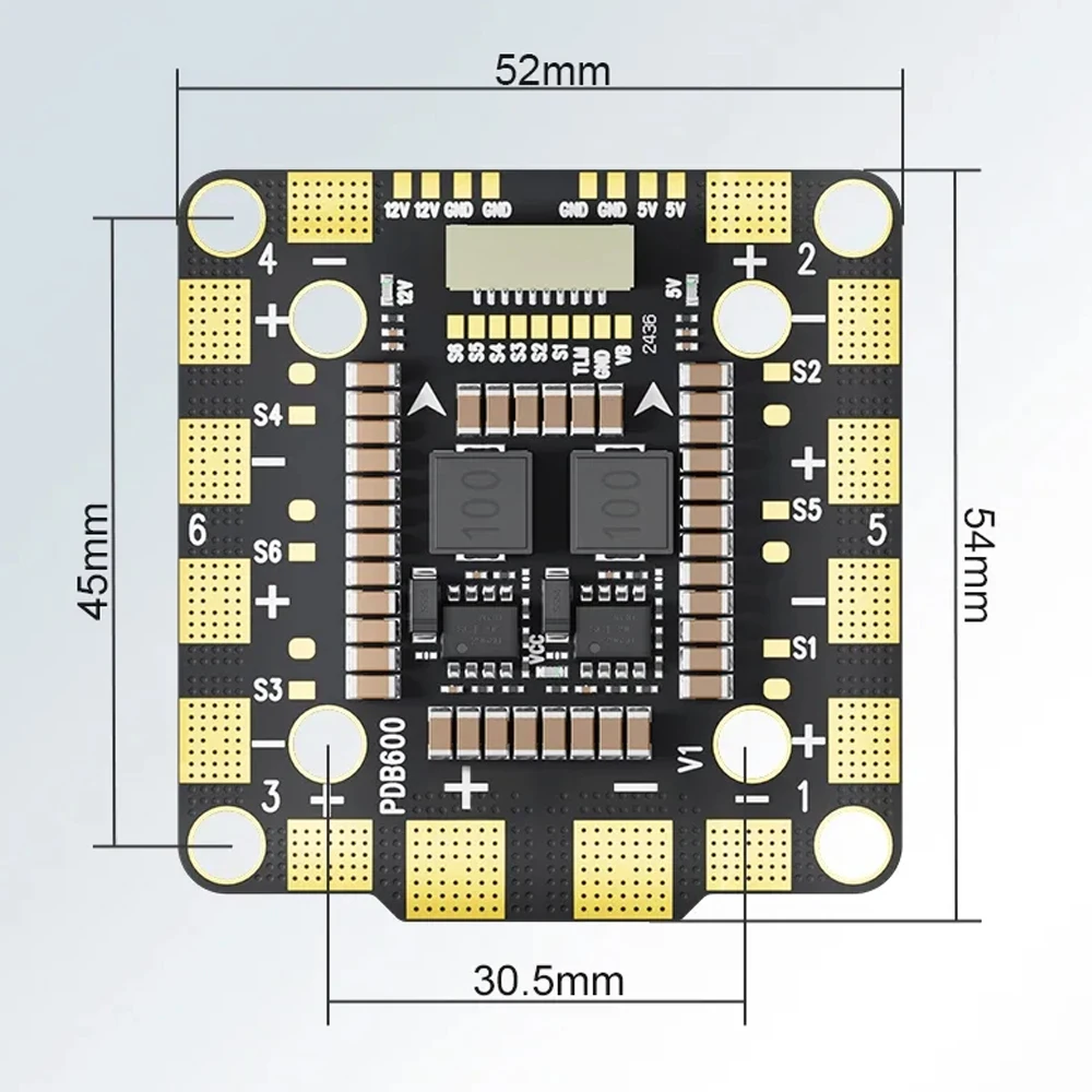 Aocoda-RC PDB400 8S/12S 400A PDB Oder PDB600 8S 600A Verteilerplatine Für Quadcopter Drone Starrflügel Amperemeter