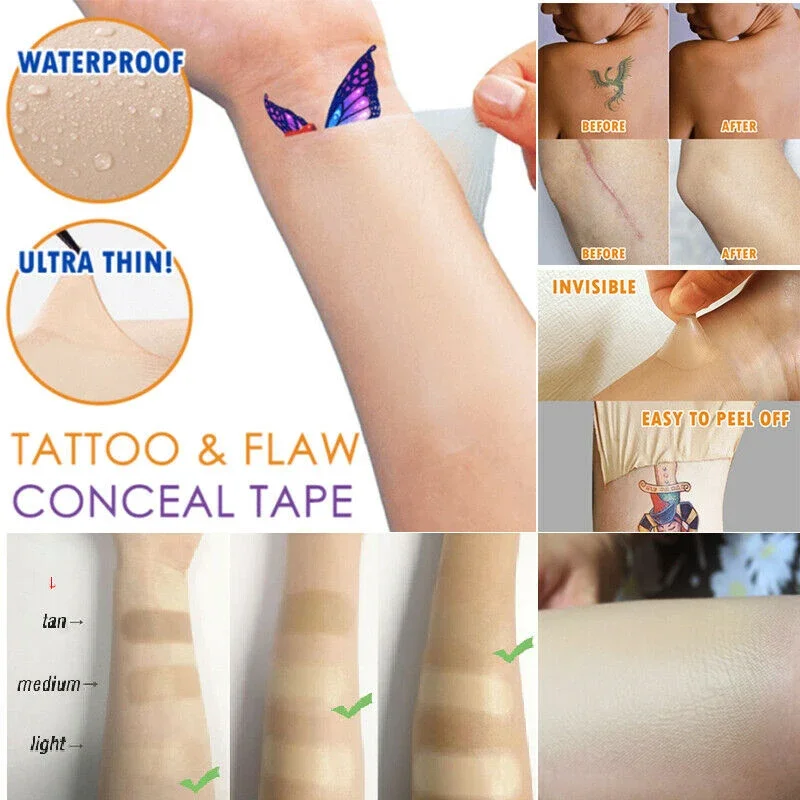 Tattoo Scar Acne Cover Up Sticker Full Cover Concealer Sticker Concealing Hide Tape Waterproof Tattoo Product 1pcs